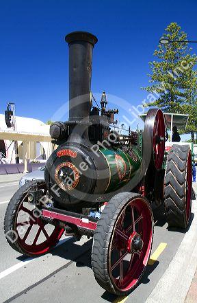 Steam powered tractor at Napier in the Hawke's Bay Region, North Island, New Zealand.