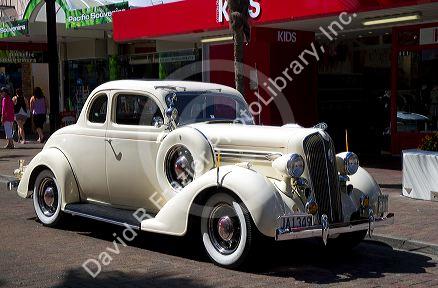 1934 Plymouth vintage car at the Tremains Art Deco Weekend at Napier in the Hawke's Bay Region, North Island, New Zealand.