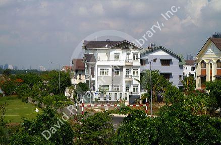 Modern housing in suburban Ho Chi Minh City, Vietnam.