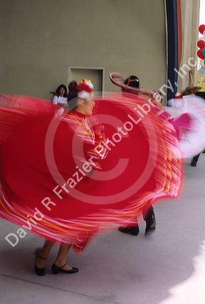 Mexican folk dancers during cinco de mayo festival.  MR