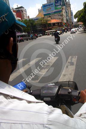 Scooter traffic in Ho Chi Minh City, Vietnam.
