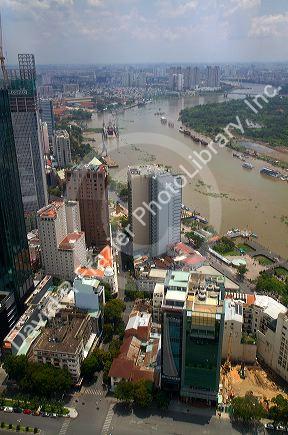 Aerial view of Ho Chi Minh City from the Bitexco Financial Tower, Vietnam.