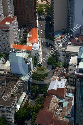 Aerial view of Ho Chi Minh City from the Bitexco Financial Tower, Vietnam.