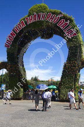 Entrance to the Da Lat Flower Park in Da Lat, Vietnam.