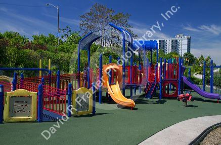 Plastic playground equipment at Windsor, Ontario, Canada.