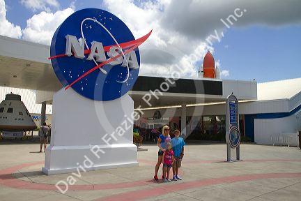 Tourists at the John F. Kennedy Space Center, Merritt Island, Florida, USA.