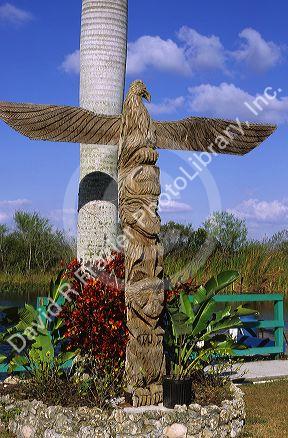 Totem pole at a Miccosukee Indian Village in Florida.