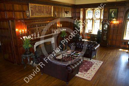 Interior of Thornewood Castle in Lakewood, Washington, USA.