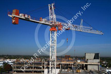 Construction crane in downtown Boise, Idaho, USA.