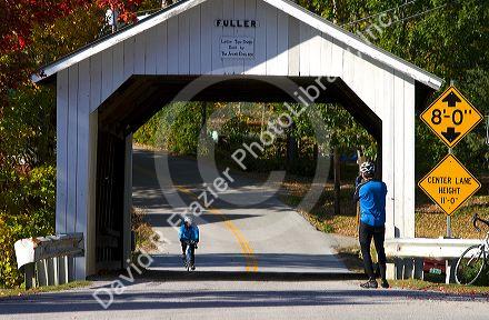 Fuller Covered Bridge crossing the Black Falls Brook in Montgomery, Vermont, USA.