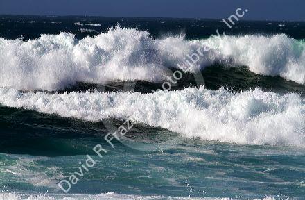 Pacific ocean waves and surf off the coast of Monteray, California, USA.