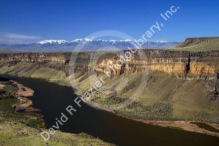 Snake River canyon at Swan Falls Dam, Owyhee County, Idaho, USA.