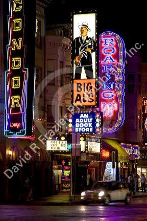 Adult sex shops and shows in downtown San Francisco, California.