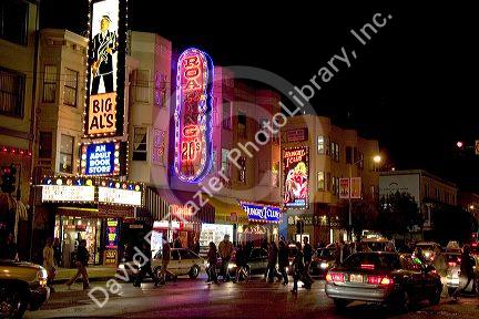 Adult sex shops and shows in downtown San Francisco, California.