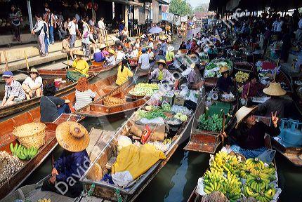 Floating market near Bangkok, Thailand.
