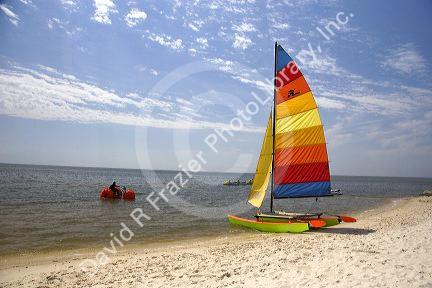 Beach scene at the Mississippi Gulf Coast near Biloxi.