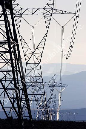 High voltage electrical transmission powerlines.