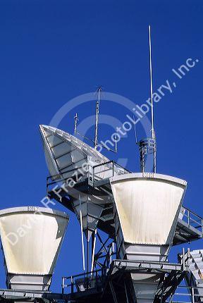Microwave telephone antennas.