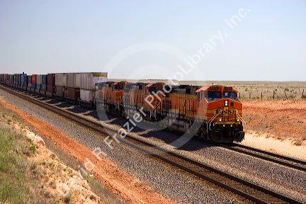 A train traveling along US highway 84 near Farwell, Texas.