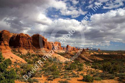 Rock formations at Arches National Park near Moab, Utah.