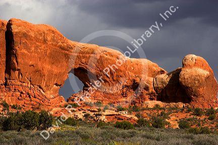 Rock formations at Arches National Park near Moab, Utah.
