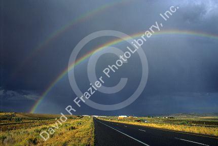 Rainbow and highway.