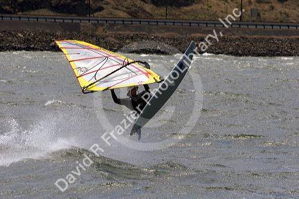Windsurfing the Columbia River near Biggs, Oregon.