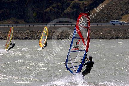 Windsurfing the Columbia River near Biggs, Oregon.