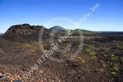 Rock formations of lava basalt at Craters of The Moon National Monument in Idaho.