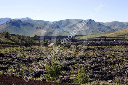 Landscape view of Craters of The Moon National Monument in Idaho.