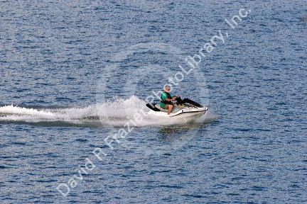 Boating on Luck Peak Lake near Boise, Idaho.