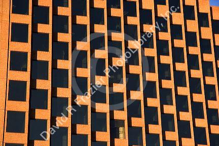 A modern office building window facade in San Francisco, California.