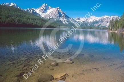 Stanley Lake at the base of the Sawtooth Mountains in Central Idaho.