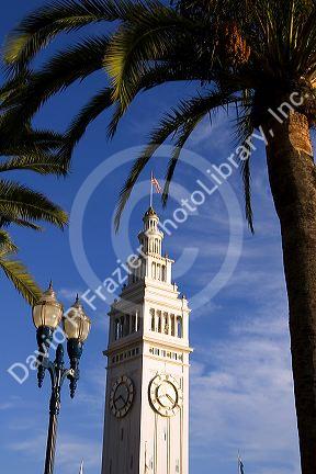 Clock tower on the Ferry Building in San Francisco, California.