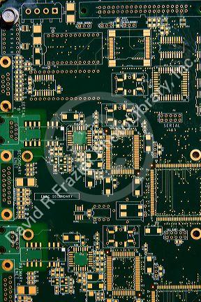 Art sculpture made of used computer circuit boards in Palo Alto, California.