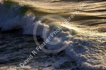 Ocean waves on the California Coast near San Francisco, California.