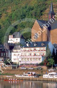 Rowing on the Mosel River in Germany at Cochem.
