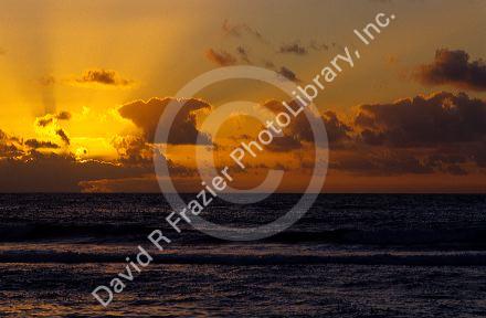 A Pacific Ocean sunrise in Hawaii.