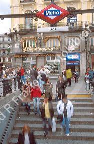 Entrance to the Metro subway in Madrid, Spain.