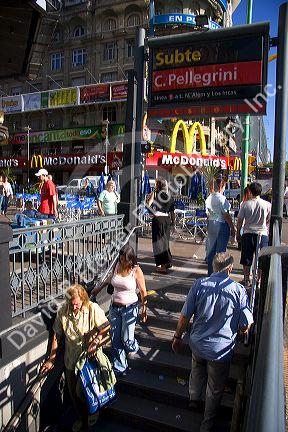 Entrance to the subway system in Buenos Aires, Argentina.