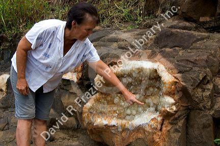 Quartz crystals at a gemstone mine in Libertad, Argentina.