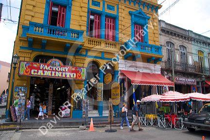 Colorful buildings in the La Boca area of Buenos Aires, Argentina.