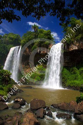 Two Sisters waterfalls at Iguazu, Argentina.