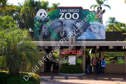 The entrance to the San Diego Zoo in San Diego, California.