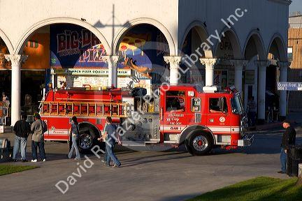 Fire truck at Venice Beach in Los Angeles, California.