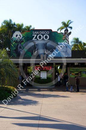 The entrance to the San Diego Zoo in San Diego, California.