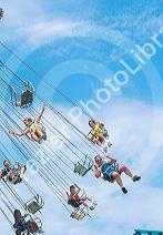 Children on a carnival ride at the Western Idaho Fair.