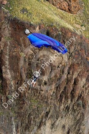 Base jumping off of Perrine Memorial Bridge in Twin Falls, Idaho.