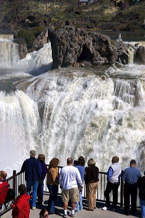 Observation deck at Shoshone Falls on the Snake River near Twin Falls, Idaho.