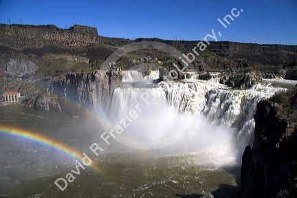 Rainbow in the mist of Shoshone Falls on the Snake River in Twin Falls, Idaho.